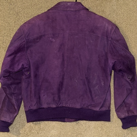 *RARE* vintage purple leather jacket Global Identity G-III - Picture 3 of 3